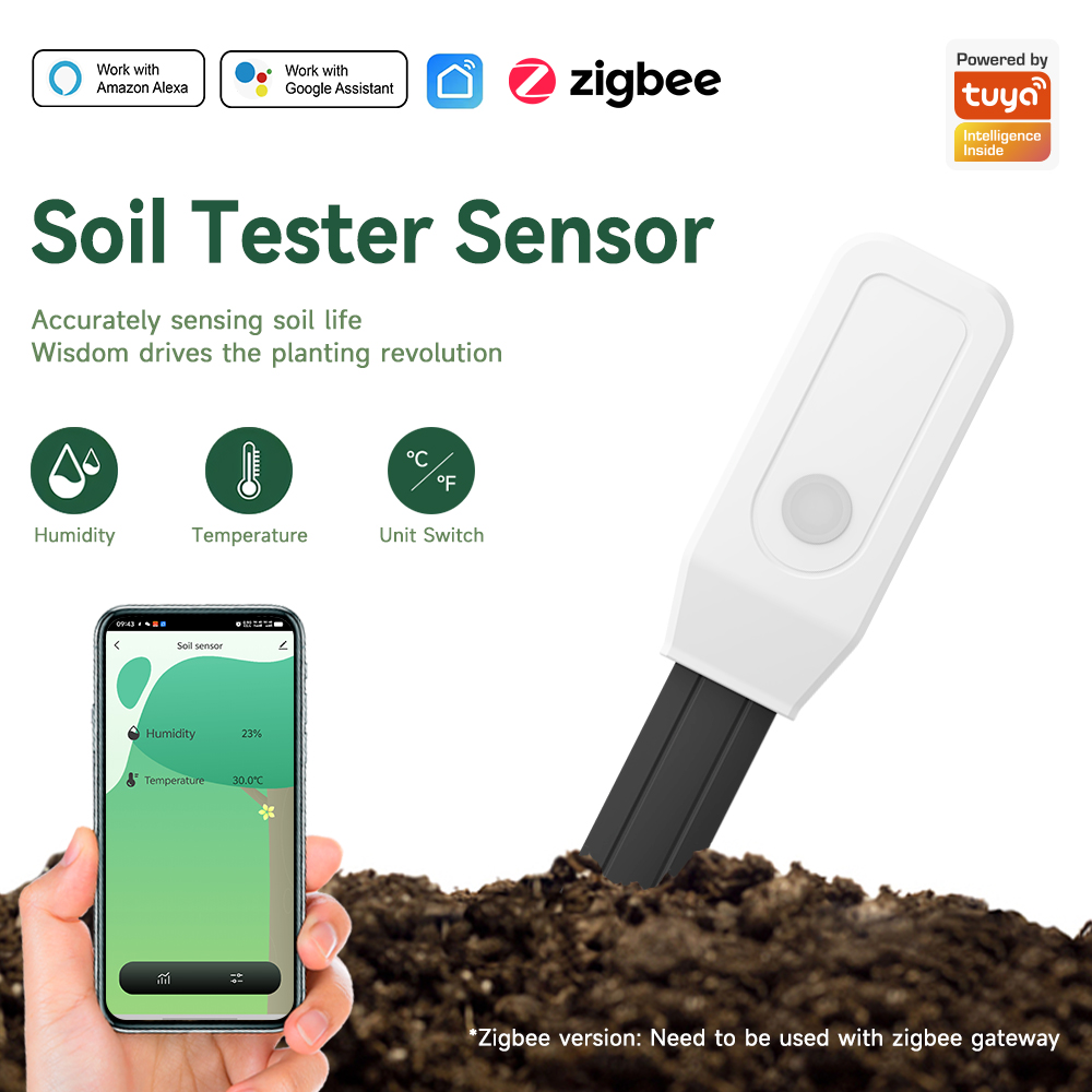 Plant Monitor - iHseno Tuya Zigbee スマート土壌テスター湿度温度水分センサースマートライフアプリ植物庭用リアルタイムモニター
