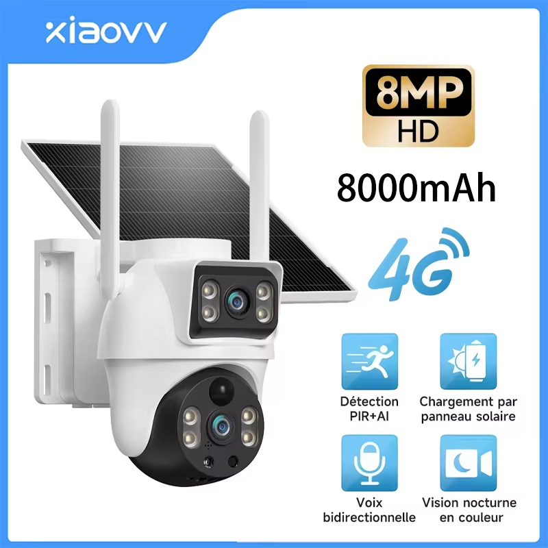 Garden Camera - XIAOVV 8MP 4G LTE ソーラー屋外IPカメラ SIMカードスロット