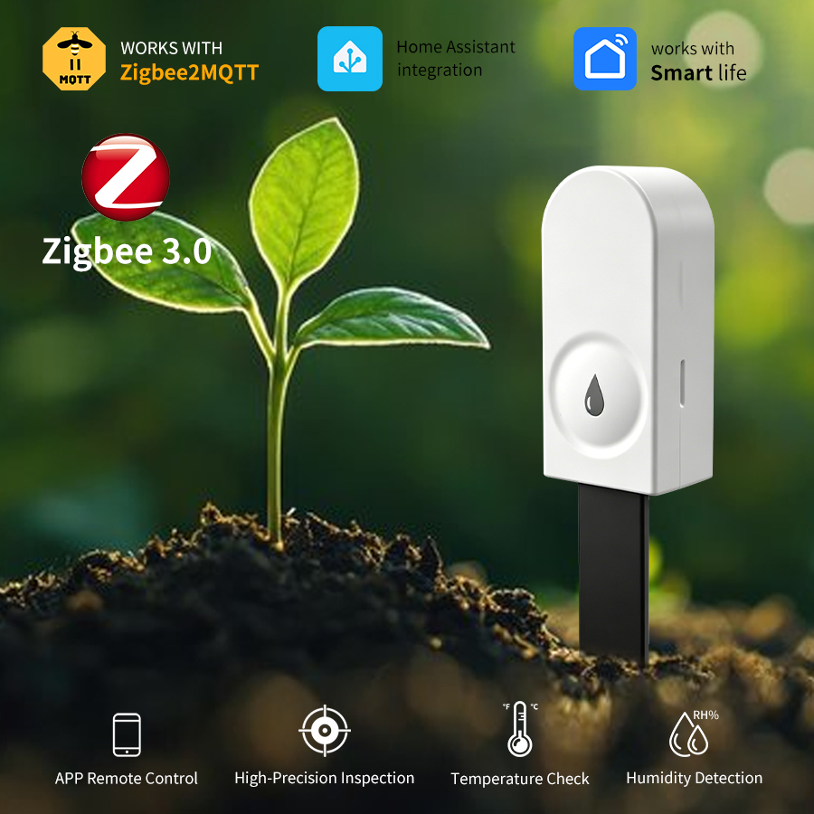 Plant Monitor - スマートZigbee 3.0土壌テスター、植物・庭園用湿度・温度・水分センサー、Home Assistant Zigbee2MQTTと連携可能