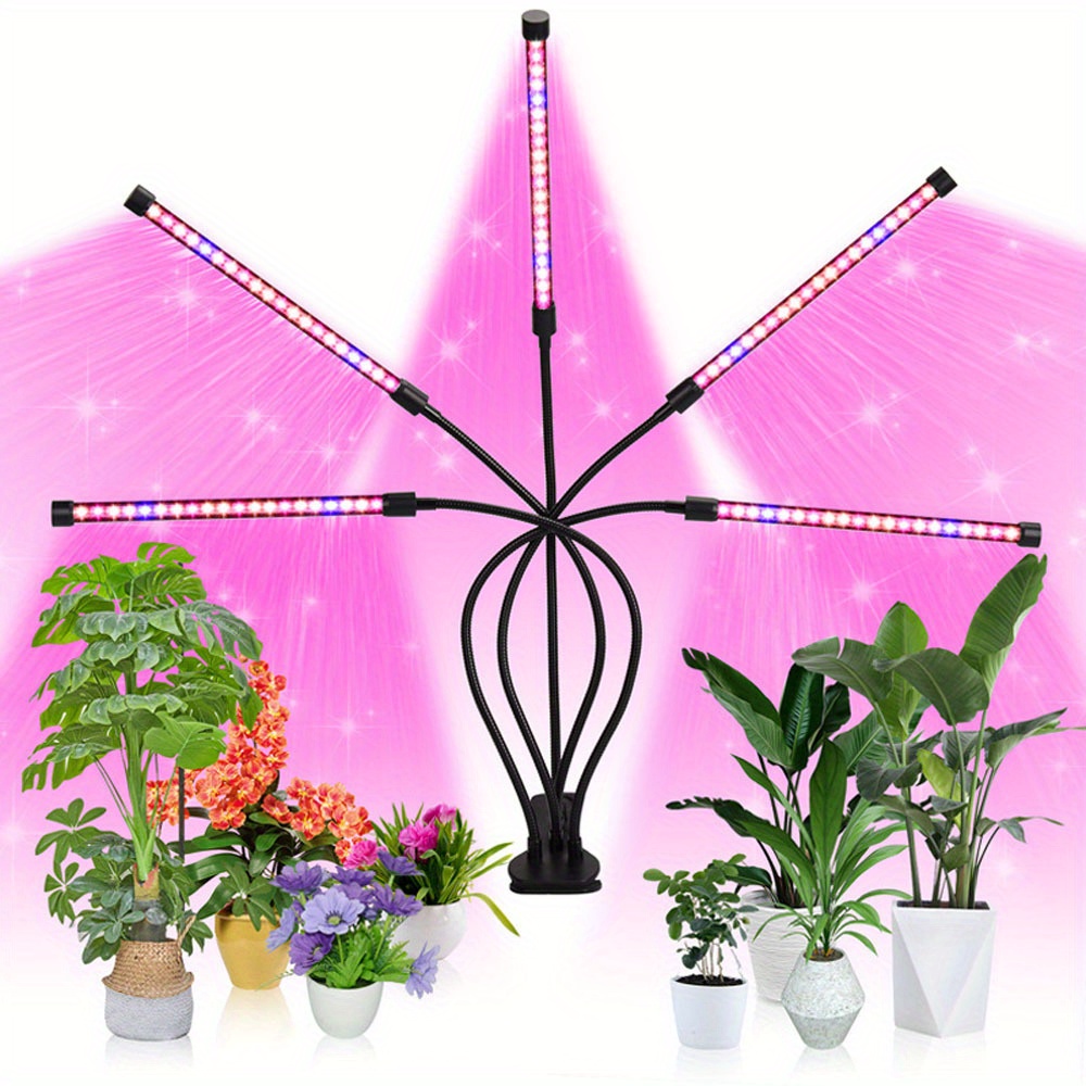 Indoor Garden Kit - 調整可能なグースネック型LED植物育成ライト、USB 5V、調光機能付き、赤色・青色光、屋内水耕栽培システム用、卓上クリップ式植物育成ランプ。