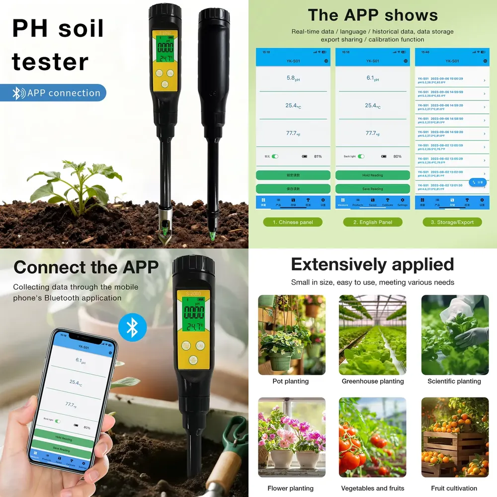 WAP01スマート土壌pHメーター、高精度温度酸性度測定（0 - Smart Pot のレビューと価格