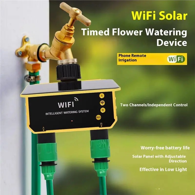 1/2出力WIFIソーラー灌漑タイマー制御装置、雨感知機能付 - Smart Garden System のレビューと価格