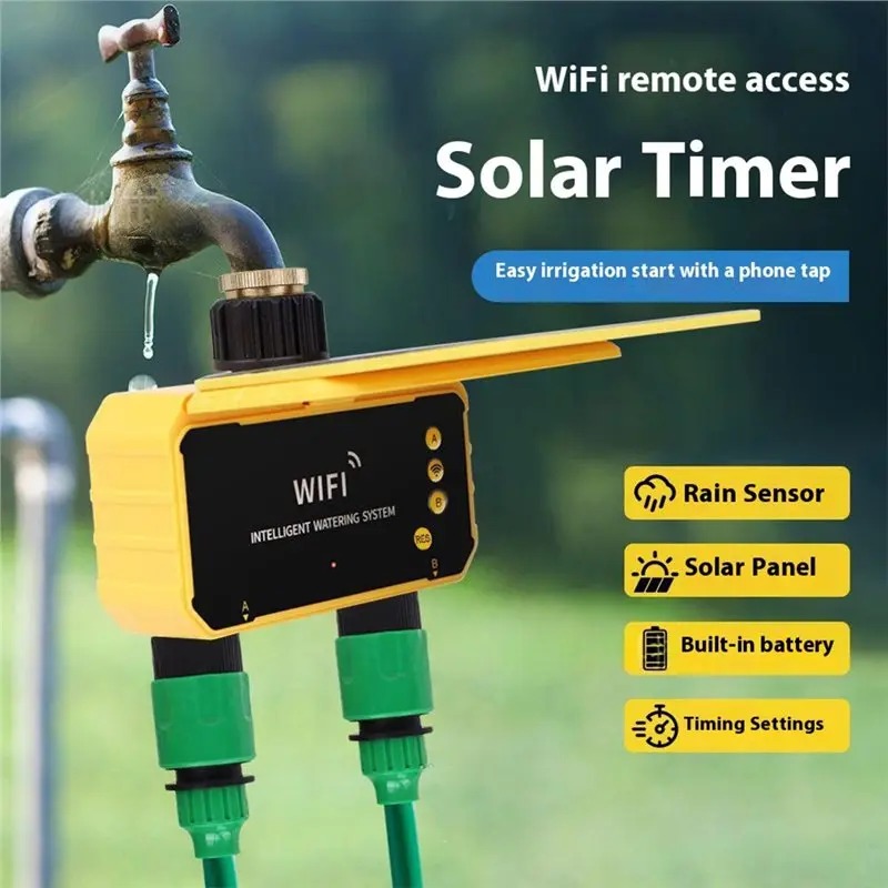 1/2出力WIFIソーラー灌漑タイマー制御装置、雨感知機能付 - Smart Garden System のレビューと価格