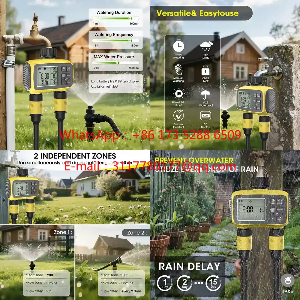 WAP01 大型画面ディスプレイ ガーデン灌漑タイマー 2口 - Smart Garden System のレビューと価格