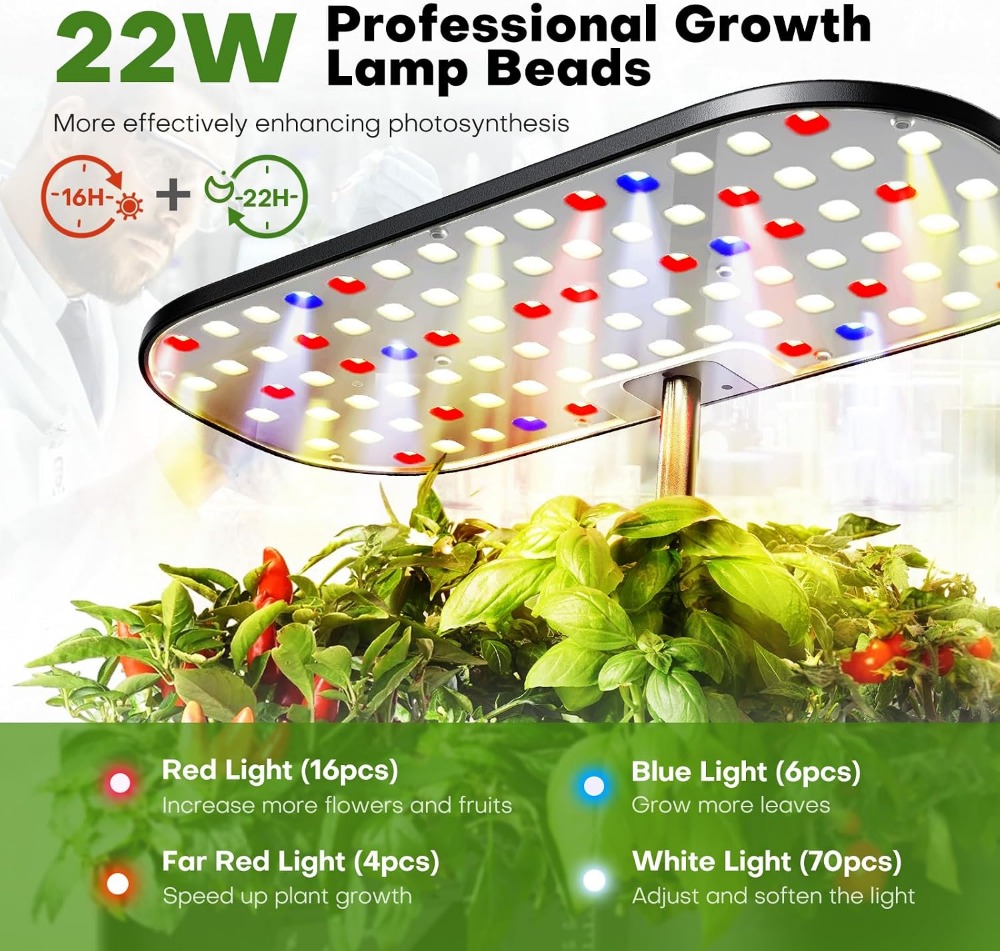 12ポッド式屋内水耕栽培ガーデン、LCDと育成ライト付き、ハ - Hydroponic Grow Pod のレビューと価格